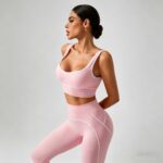 Yoga Outfit Seamless Tank Top & Leggings Set Model ZR-704