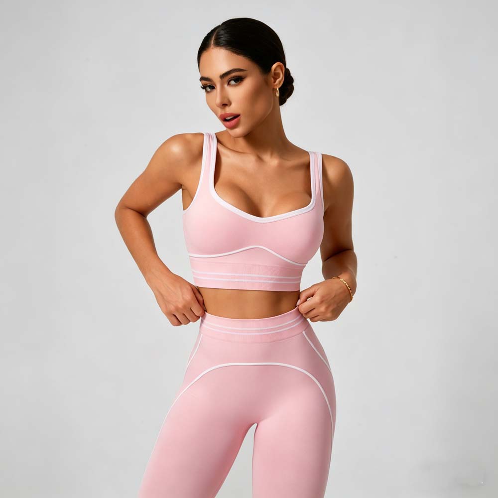 Yoga Outfit Seamless Tank Top & Leggings Set Model ZR-704
