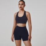 Yoga Outfit Seamless Y-Back Sports Bra & Shorts Set Model ZR-061