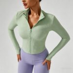 Yoga Top Seamless Long Sleeve Zip Jacket Model ZR-897