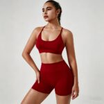 Yoga Outfit Seamless Tank Top & Shorts Set Model ZR-055