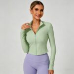 Yoga Top Seamless Long Sleeve Zip Jacket Model ZR-897