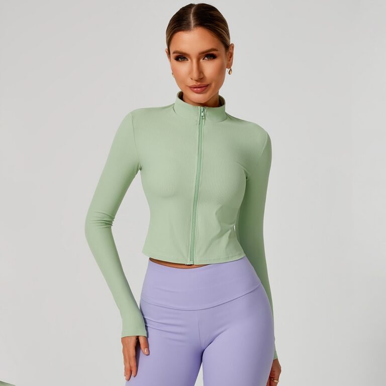 Yoga Top Seamless Long Sleeve Zip Jacket Model ZR-897