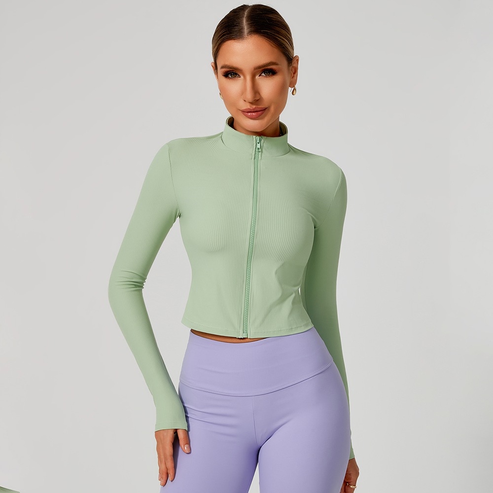 Yoga Top Seamless Long Sleeve Zip Jacket Model ZR-897